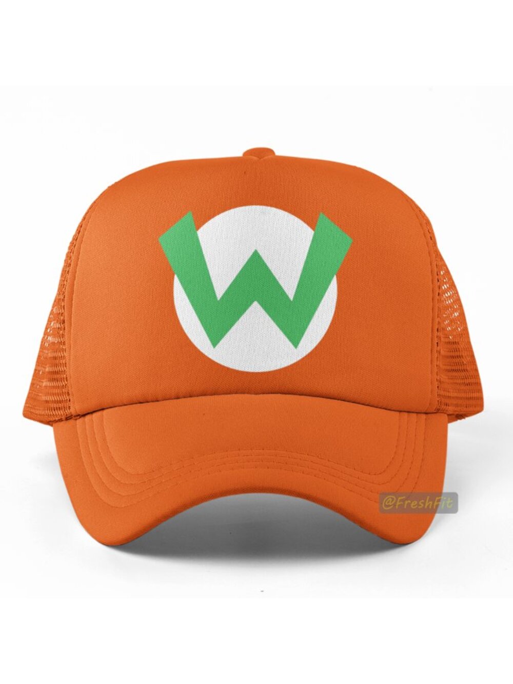 🆕Wawario Foam Trucker Hat Mesh Snapback Cap Orange